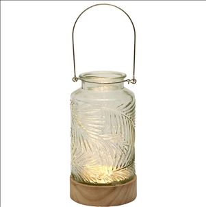 LED Vase with Wooden Base