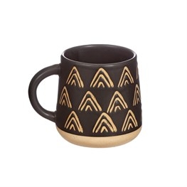Stoneware Triangles Black Mug