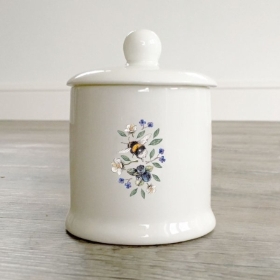 Floral Bee Sugar Pot