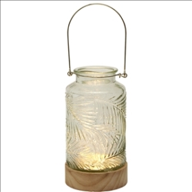LED Vase with Wooden Base